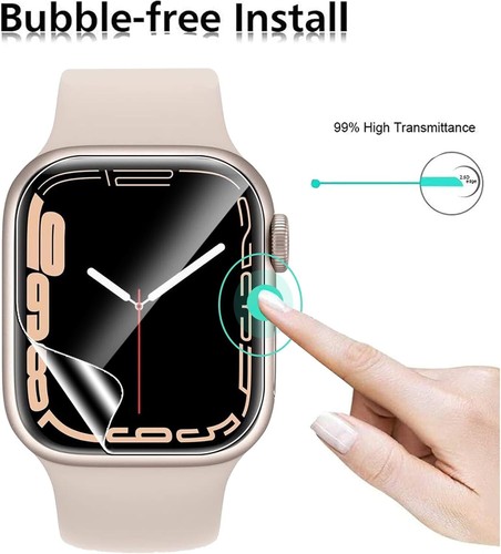 3X Film Hydrogel 3D pour Apple Watch Series 9 / 8 / 7 / 6 / 5 / 4 Ultra 2 Protection - Photo 7 sur 8
