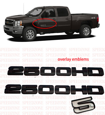#ad Matte Black 2500 HD Nameplates Emblems Badges for Chevrolet Silverado Sierra $28.89