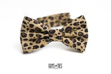 cheetah pre tied bow tie adult men brown Tan animal print prom wedding Handmade