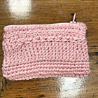 Small crochet zip pouch / change purse, 5 inches wide, pink, handmade, New