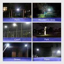 Solar Light Remote Control Lighting Sensing Timing Function Lamp 30W