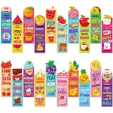 60 Pcs Assorted Scratch and Sniff Scented Bookmarks for Students Teens Kids