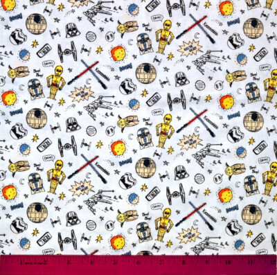 Star Wars Fabric HALF YARD 100% Cotton Quilting R2D2 C3P0