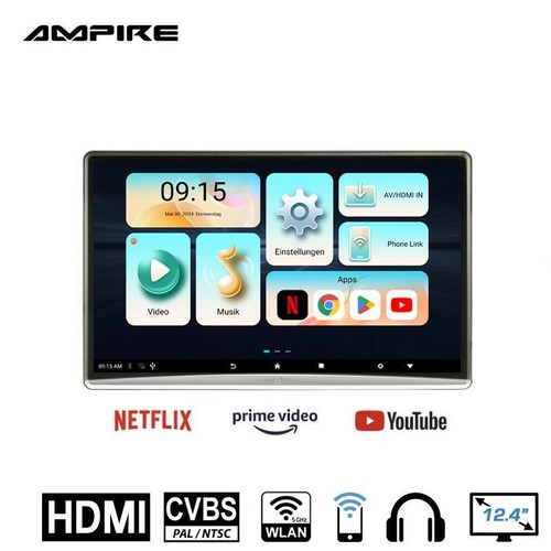 AMPIRE AMX125 12.4" TFT RSE Monitor Display mit Kopfstützen Halterung, HDMI - Bild 2 von 12