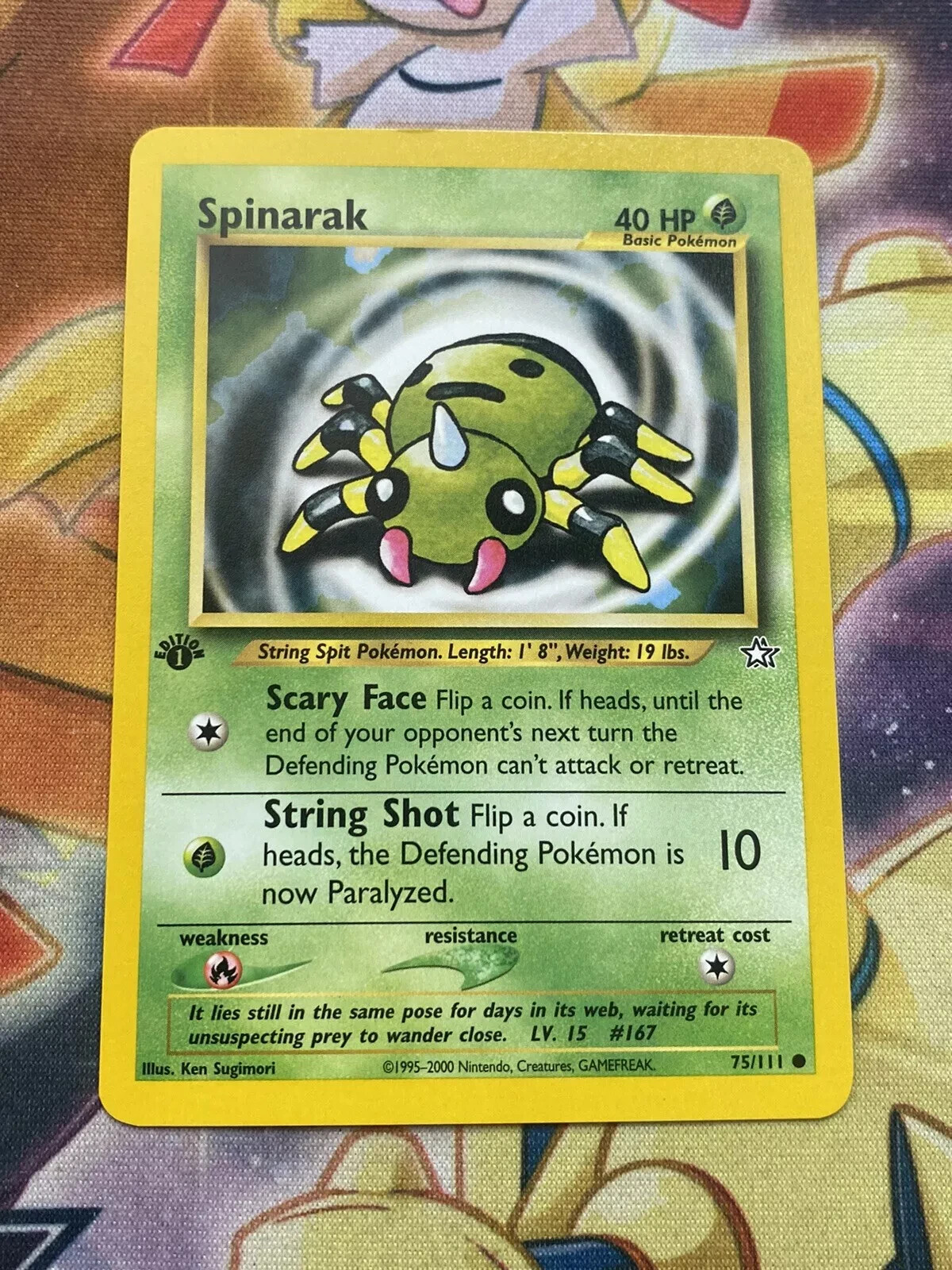 Pokemon Card - Neo Genesis 75/111 - SPINARAK (common) **1st Edition** - NM