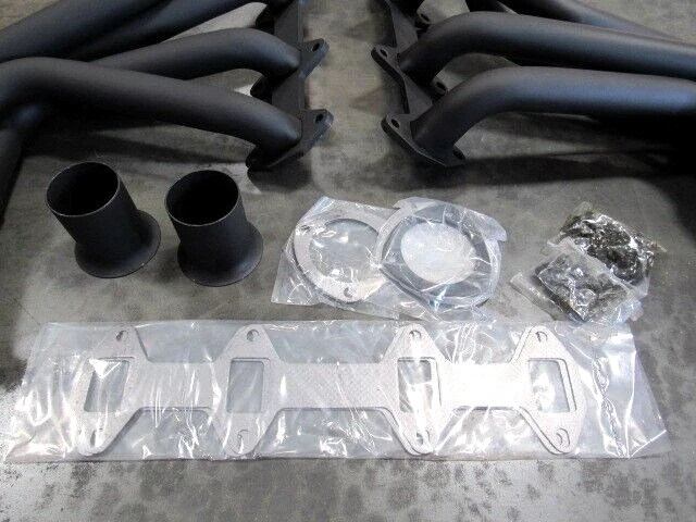 Ford F100-F250 1965-1974 2x2 FE 352-428 cabezal de tubo largo negro H61202BK Foto 3 de 4