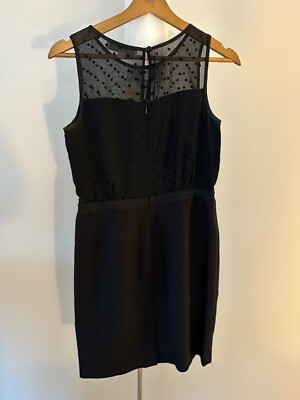 Loft Women's Cocktail Dress Black Sheer Dots Sleeveless Size 2 Petite | eBay