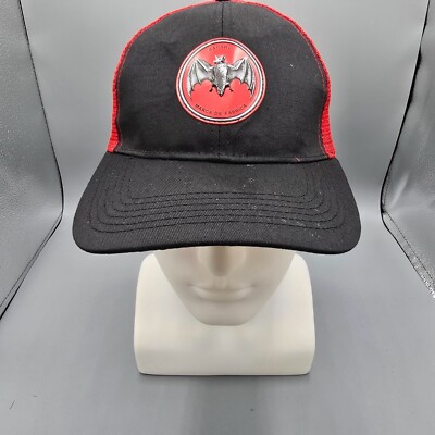 Bacardi Marca De Fabrica Bat Logo Red & Black Mesh Snapback Hat *Fair Condition