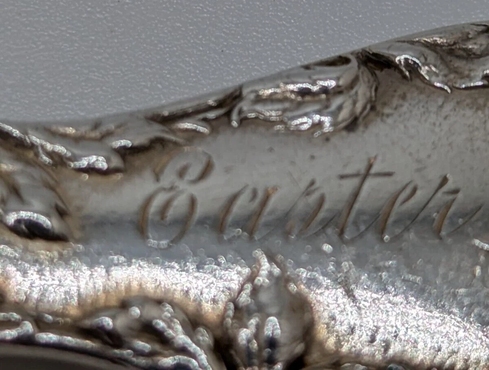 Reed & Barton Les Cinq Fleurs Heartslot 纯银茶匙 "Easter 1908" — 第 3/4 张图片