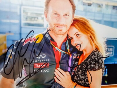 Geri Halliwell + Christian Horner - Original Inperson Autogramm auf Foto