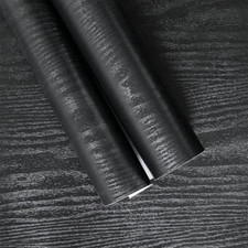 Black Wood Grain Wallpaper Contact Paper Peel And Stick Self Adhesive Vinyl Wrap