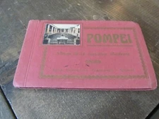 Vtg ITALY POMPEI POSTCARD Book Album Original 18 Unused Souvenir Cards 1950's