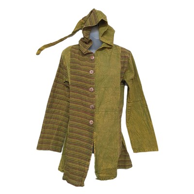 Women Green Pixie Hippie Hoodie Festival Ladies Jacket Full Sleeved Ethnic Tops