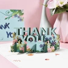 Thank you 3D pop up greeting card Congrats card US Seller US Stock Thanksgiving