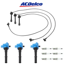 ACDELCO Professional Conventional Spark Plug + Ignition Coil Wire Set For Toyota