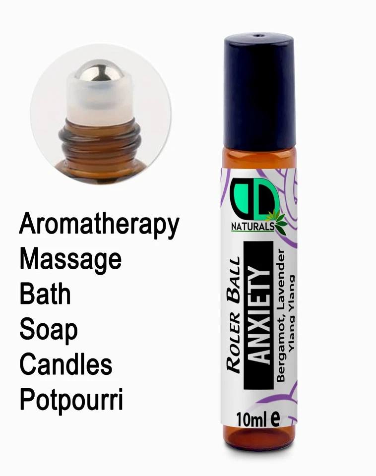 DD TECK Anxiety Essential Oil Roller Ball | 10ml | Pulse Point Roll On Aromatherapy Oil