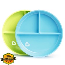 Munchkin Stay Put Suction Plates Toddler Blue/Green