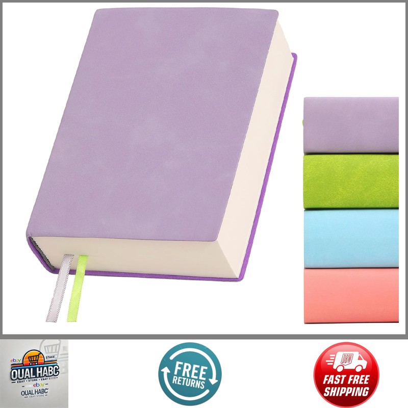 Thick Blank Journal 720 Pages 3.9x5.5 Soft Leather Pocket Notebook Purple Blank