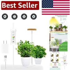 Elegant Halo Indoor Plant Grow Light - 48 LED, Dimmable, with Remote Control