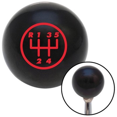Red 5 Speed Shift Pattern - 5UR-RUL Black Shift Knob w/ M16x1.5 Insert Shifter