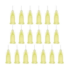 20 Pcs 32G 0.26 Inch Blunt Tip Dispensing Needles for Adhesive Yellow