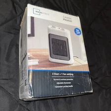 Mainstays 700-1500W White Ceramic Fan-Forced Electric Space Heater - Open Box