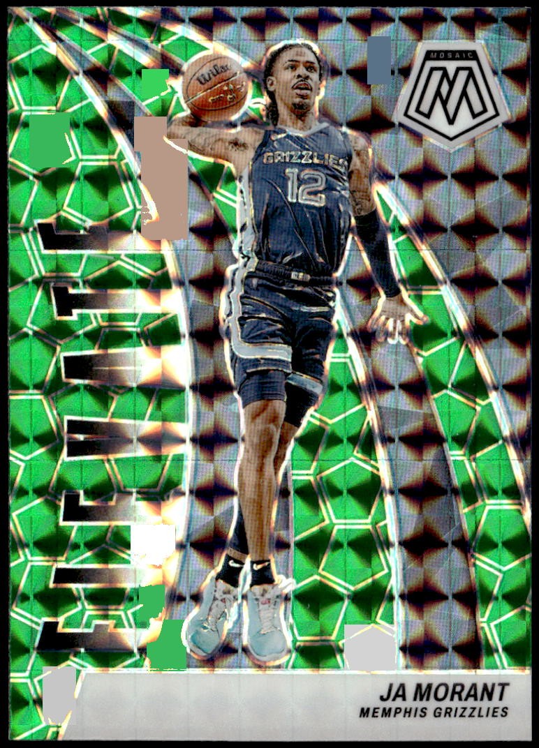 2023-24 Panini Mosaic #25 Ja Morant Elevate Mosaic Green E1