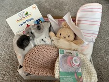 New Pink Baby Pinwheel Quilt w/Baby Gift Box and 7 other new baby items