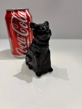 Black Milk Glass Dog - Vintage