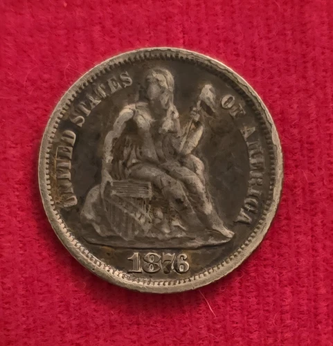 1876-CC Carson City Mint Silver Seated Liberty Dime