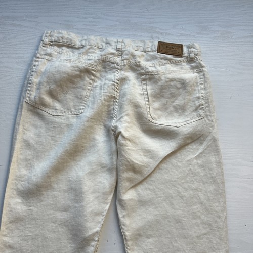 Polo Ralph Lauren Vintage Linen 5 Pocket Pants Mens 38x32 Cream Classic Fit - Picture 15 of 20