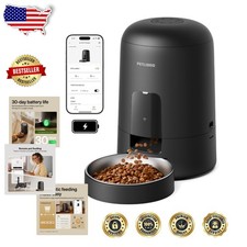 Reliable Automatic Cat Feeder 2L Wi-Fi Rechargeable App Control Long Battery