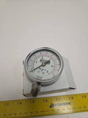 #ad Binks 83 1636 0 15 PSI 0 1.0 BAR Pressure Gauge $59.95