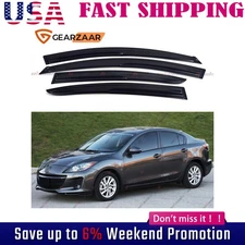 FOR 2010-2013 MAZDA 3 i/S 4DOOR BLACK WINDOW VISOR SHADE/SUN WIND/RAIN DEFLECTOR