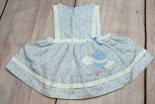 Vintage Baby Girl 3-6 Months Eyelet Embroidety Dress 80  s Hot Air Balloons