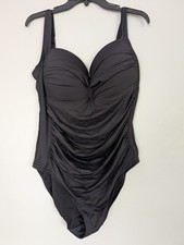Sea Level Swim Size 16 One Piece Swimsuit Black
