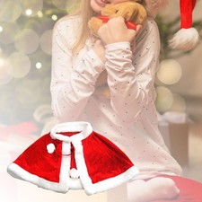 Red Velvet Cape Dress up Christmas Costume Cloak for Carnival Xmas Supplies Kid