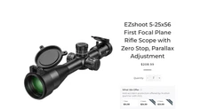 EZshoot 5-25×56 First Focal Plane Rifle Scope with Zero Stop,Parallax Adjustment