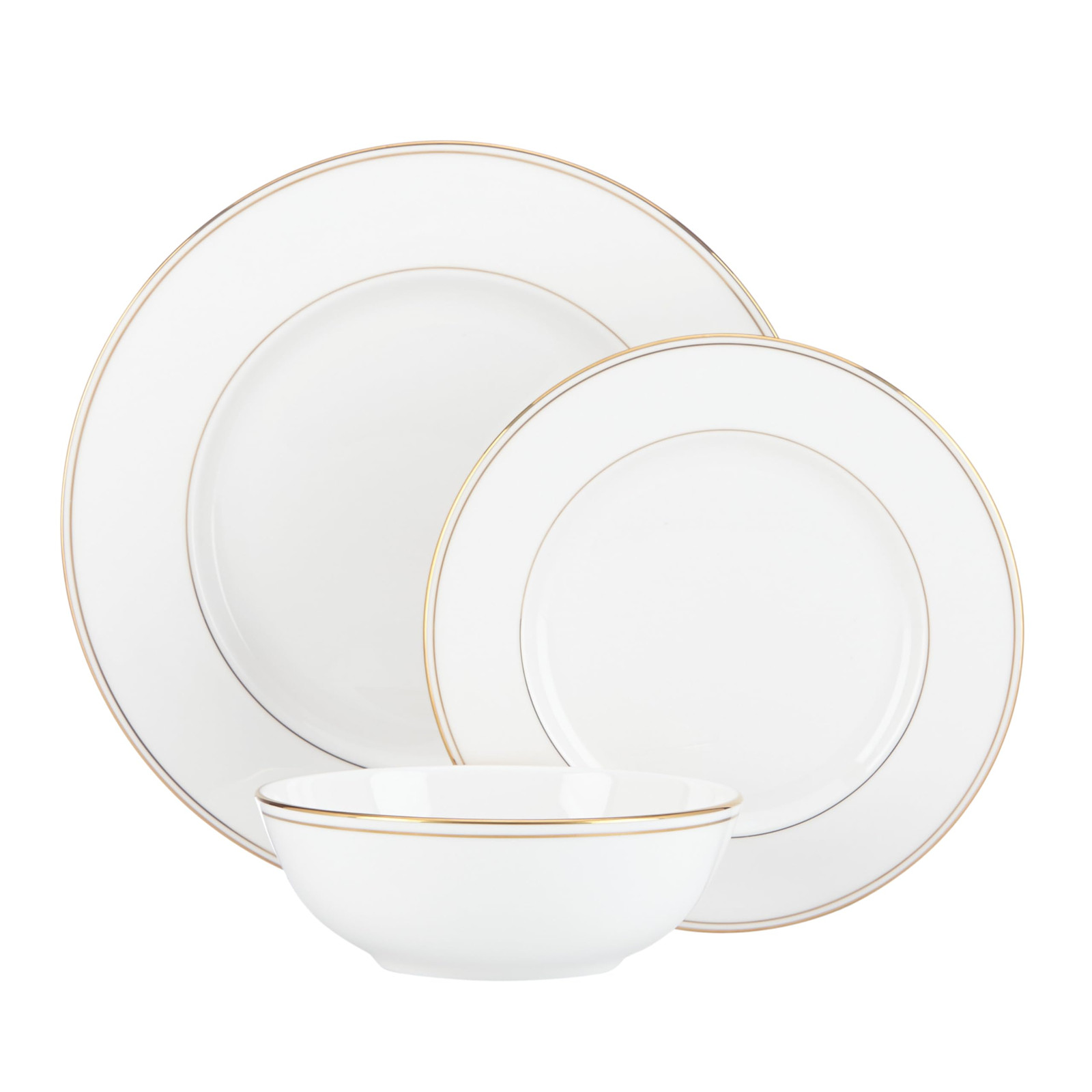 3-Piece Place Setting Federal Gold, White