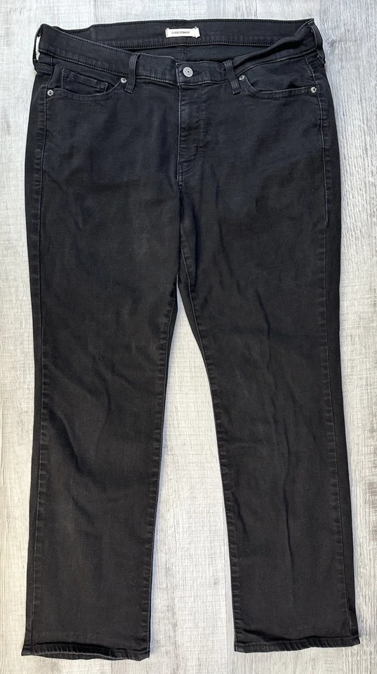 Levi’s Classic Straight Jeans Black Denim Women’s Size 16W M (Actual 34X27.5”) - Image 2 of 4