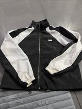 Black & White Shell Suit Style Jacket Retro Lightweight Zip Jacket