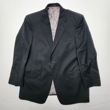 USA MADE Hart Schaffner Marx 42R Black 100% Wool 2Btn Mens Blazer Suit Jacket