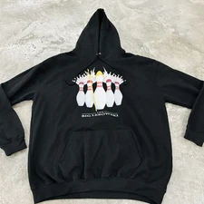 big lebowski just hoods Bowling Pins Black Hoodie Men’s Size XXL