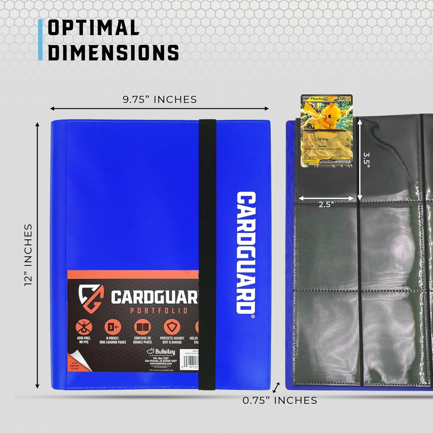 Trading Card Binder Pro-Folio – 9 Pocket Binder - Side-Loading Album, Durable...