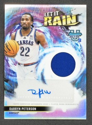 2025-26 Bowman s Best Darryn Peterson Let It Rain Patch Auto Autograph Kansas