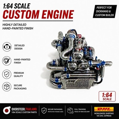 1:64 Drag Engine Motor Miniature for Hot Wheels Matchbox Majorette - DG07