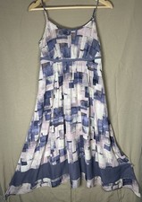 Simply Vera Wang Cream Lavender Sleeveless Spaghetti Strap Empire Waist Dress S