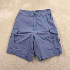 Polo Ralph Lauren Cargo Shorts Mens Size 30 Blue Cotton Canvas VTG 90s