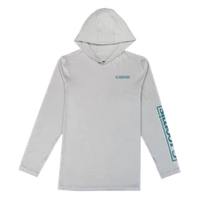 G. Loomis Long Sleeve Hooded Performance Tee Color - Gray Size - SM (GTEESUNL...