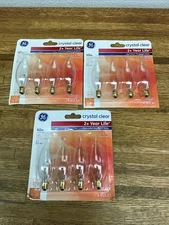 Lot Of 12  GE Crystal Clear 40 Watt Ceiling Fan Bulbs B Type Candelabra Base